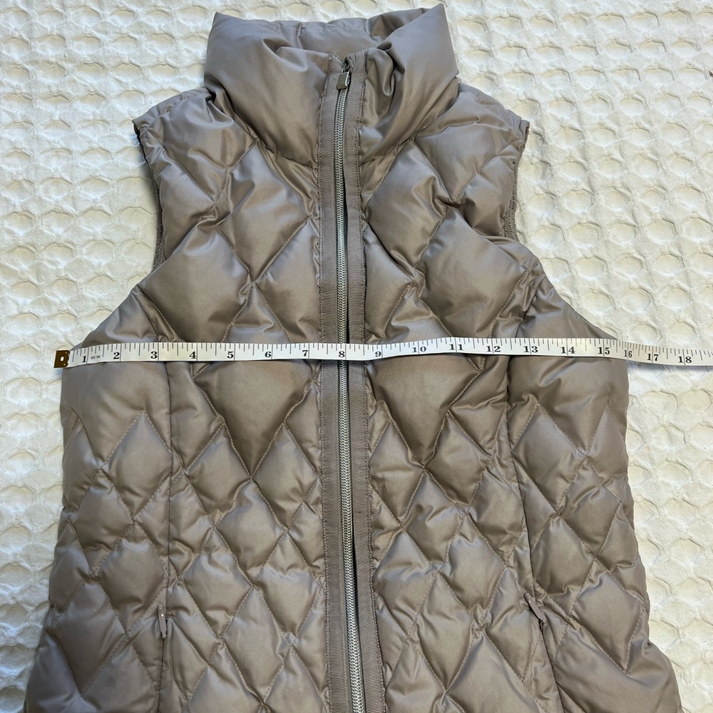 Athleta Gray Taupe Goose Down Quilted Vest - Picture 10 of 15